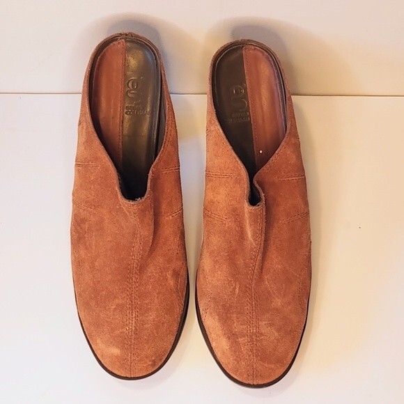 Cole Haan G Series Nike Air Lt Brown Suede Mules - Picture 3 of 6